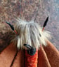 Rust and Amber Autumn Textile Whimsigoth Moth Sculpture  - Image 3