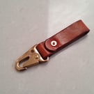 Leather & Solid Brass Copper Rivet Keyring Belt Dangler