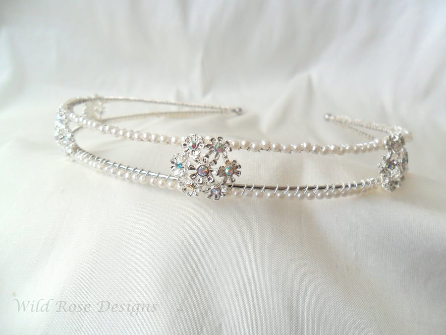 Pearl and diamante Hair band -Tiara