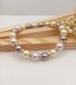 Pearl Bracelet - Neapolitan Ice Cream Stretch Bracelet - Special Occasion 