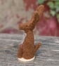 Needle Felt Hare - wool hare - hare ornament - Brown hare - Image 3