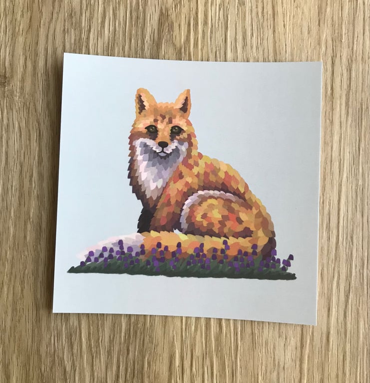 Fox Square Post Card Print