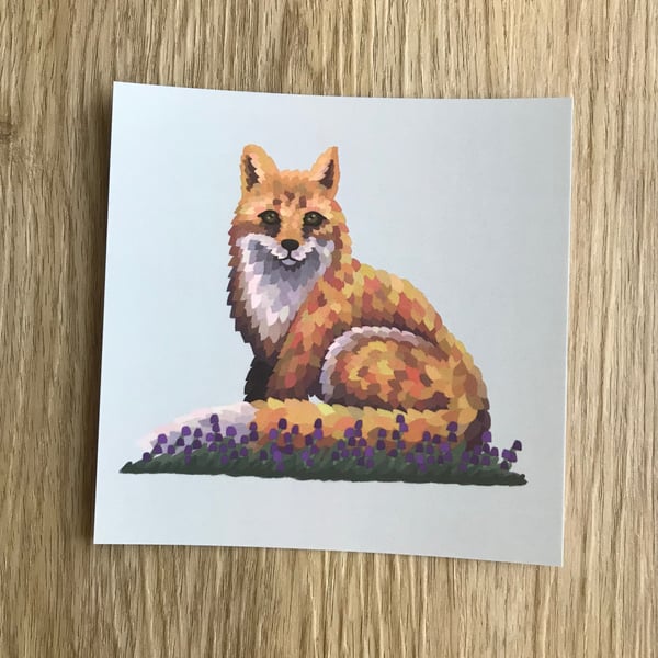 Fox Square Post Card Print