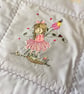 Single Bed or Lap Quilt. Floral Stitching Designs, Gift for Lady or Young Girl. - Image 10
