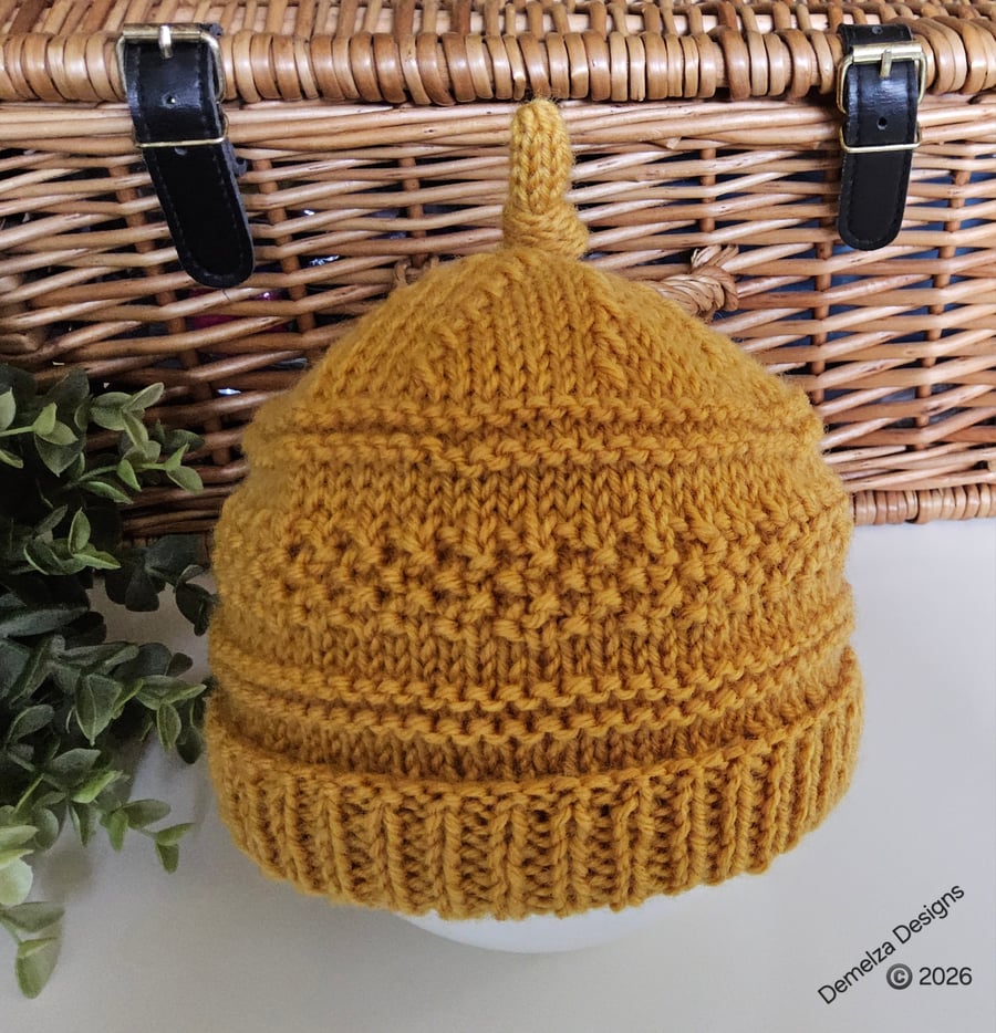 Designer Baby Beanie Merino Wool Hat 3-9 months size 