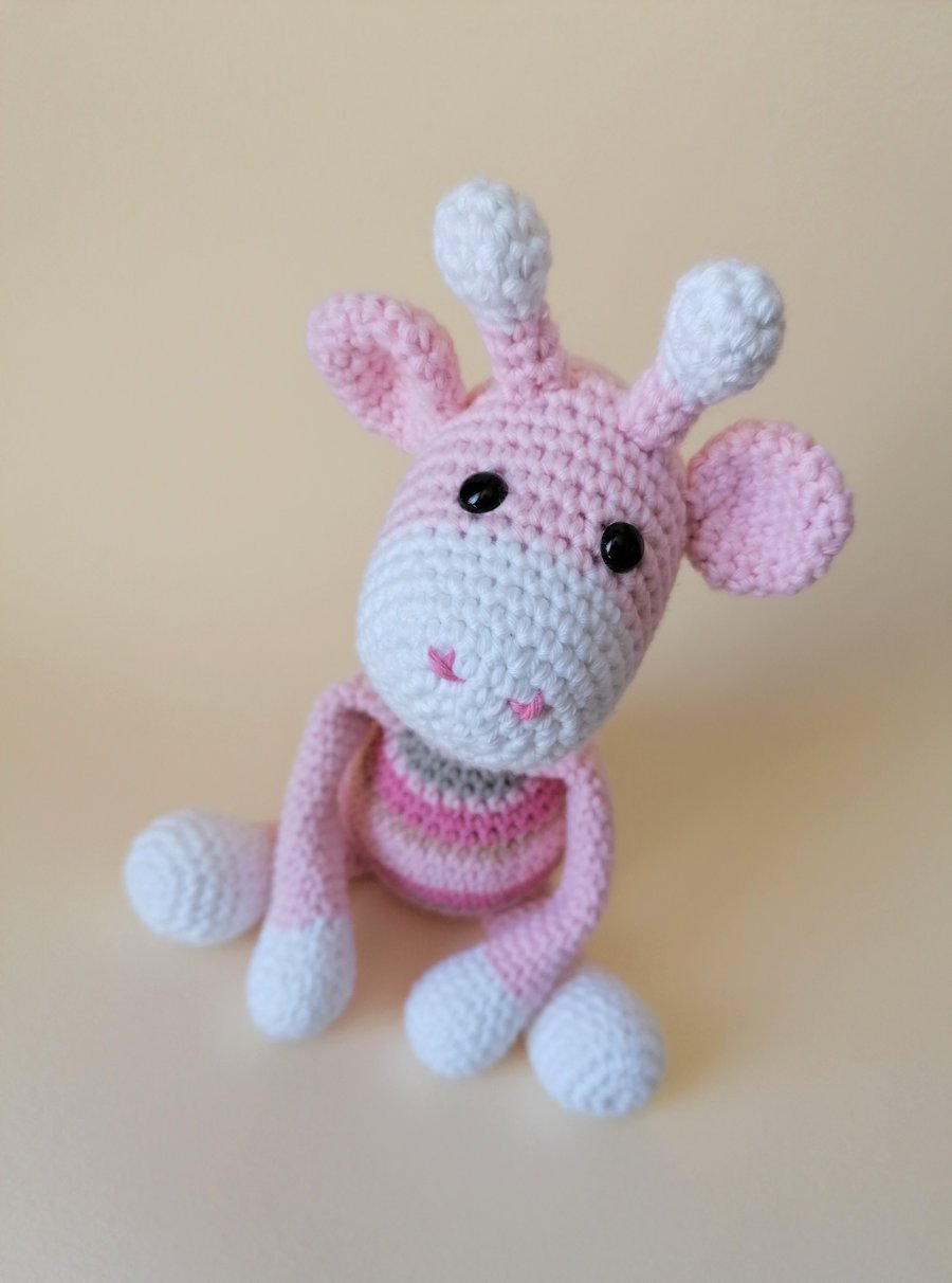 Pink Giraffe, Crochet Soft Toy