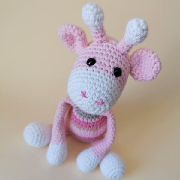 Pink Giraffe, Crochet Soft Toy