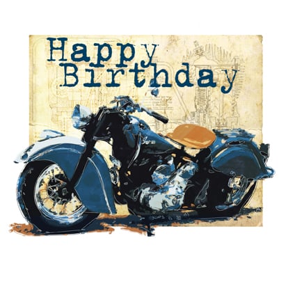 Indian Motorcycle Birthday Card