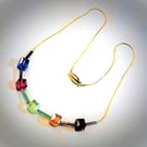 Summer Seconds   Sparkling necklace of Austrian crystal cubes  Unique   