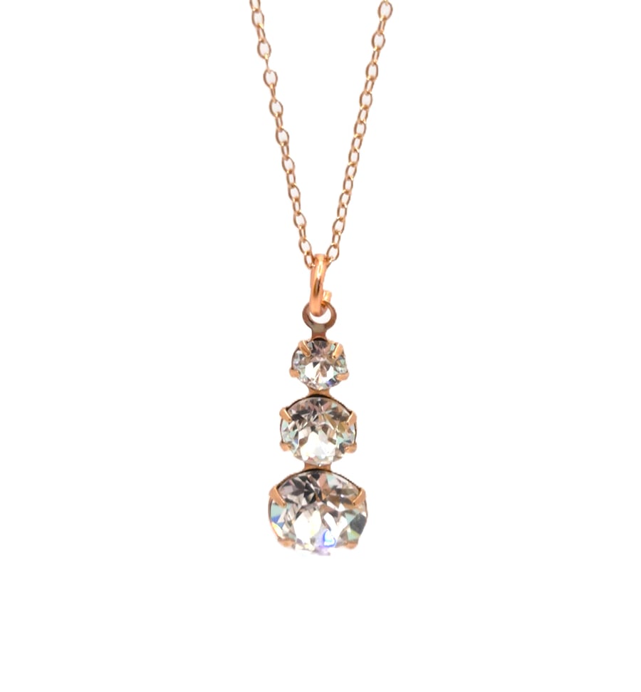 Rose gold plated pendant with Swarovski crystals