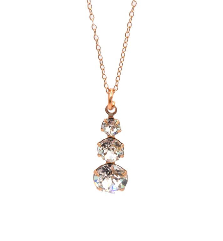 Rose gold plated pendant with Swarovski crystals