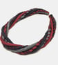 The Wrapped Twist: felted cord necklace, red and greys - Image 4