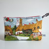 Make up or toiletries bag with vintage Godshill Isle of Wight print.