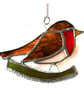 Robin Bird Suncatcher Stained Glass British Handmade  - Image 2