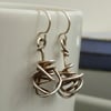 Eco Sterling Silver Wire Twist Dangly Earrings, Oxidised, Xmas gift for her