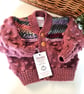 Hand Knitted Bobble Design Merino Wool Baby Cardigan 3-9 months size - Image 2