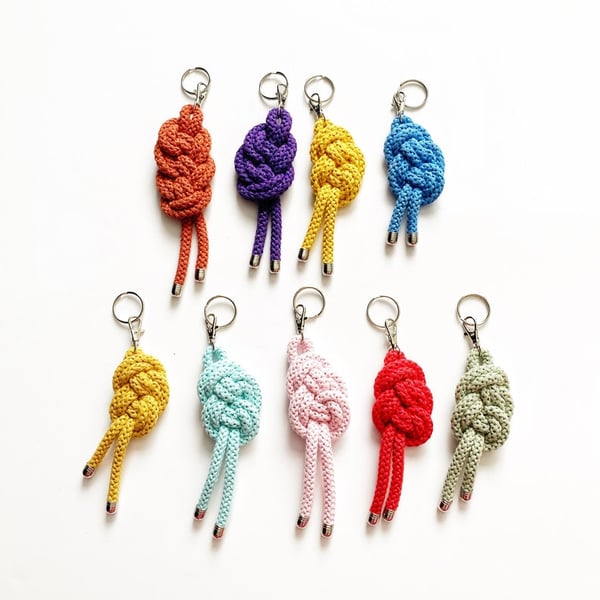 Lena Cotton Key Chains, Eco friendly Cotton Cord Keychains in 28 colours  