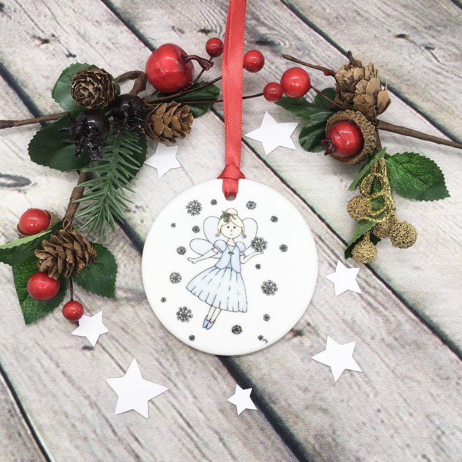 Ceramic Christmas Tree Decoration - Christmas Fairy