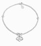 Sterling Silver Infinity Heart Charm Stretch Bracelet 925