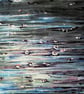 Abstract Lake Painting with Flowers, Acrylics on Canvas, 40 x 30cm, Serenity. - Image 7