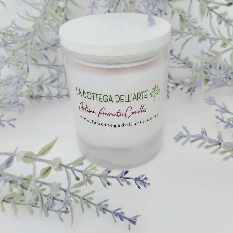 Lavender and Patchouli Scented Candle Handmade Soy Candle Relaxing Aromatherapy