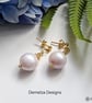 Designer 12mm Edison Natural Culture Pearl Gold Vermeil Stud Earrings Top Grade