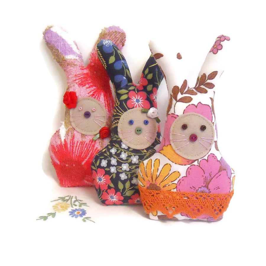 FOR JESSICA  - Set of 6 VINTAGE Lavender Rabbits  