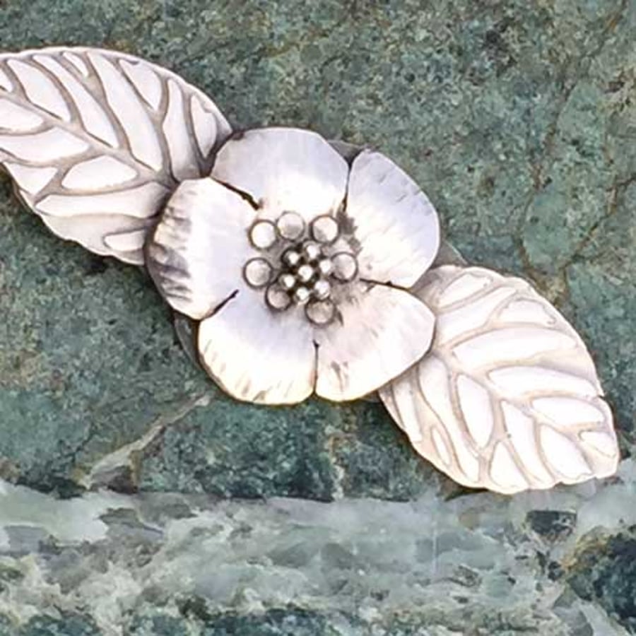 Handmade Silver Flower brooch
