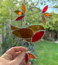 Stained Glass Autumn Robin Suncatcher - Handmade Window Decoration - Image 3