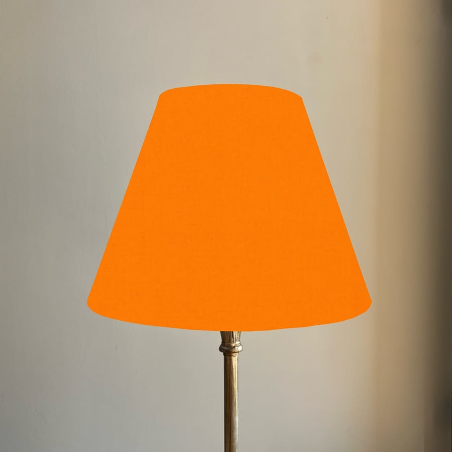 Orange cotton coolie lampshade, empire lampshade, bright cotton empire ceiling 