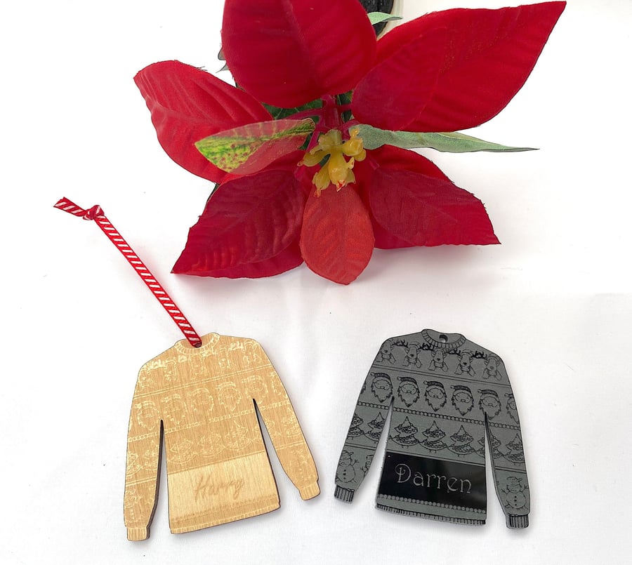 Personalised Ugly Christmas Jumper Decoration