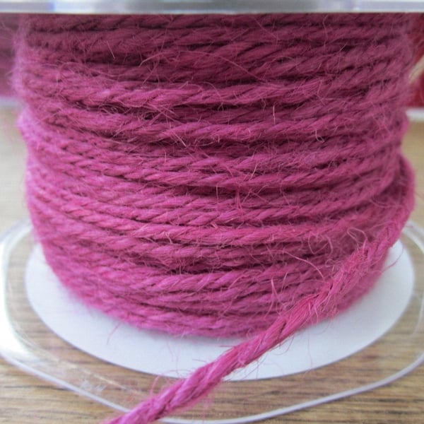 10 Yards Cerise Pink Twisted Burlap Jute Twine