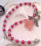 Christmas Angel Pendant on a Pearl Crystal and Chain Necklace, Stocking Filler - Image 3