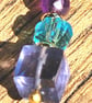 Rare Iolite, Neon Apatite and Amethyst combined in Luxury Earrings. Handmade.