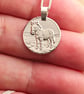 Zebra Engraved Sterling Silver Coin Necklace - Image 3