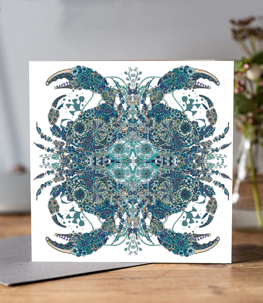 Crab Kaleidoscope Greeting card