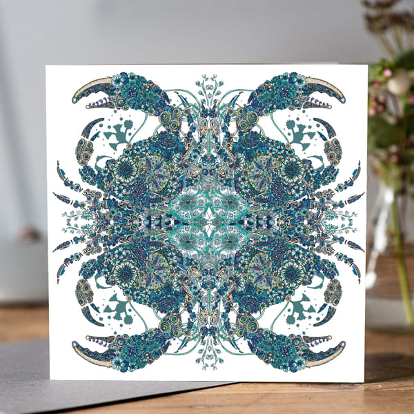 Crab Kaleidoscope Greeting cards