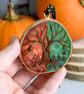 Summer to Autumn Tree, Pyrography with colour wood slice hanging decoration. - Image 3