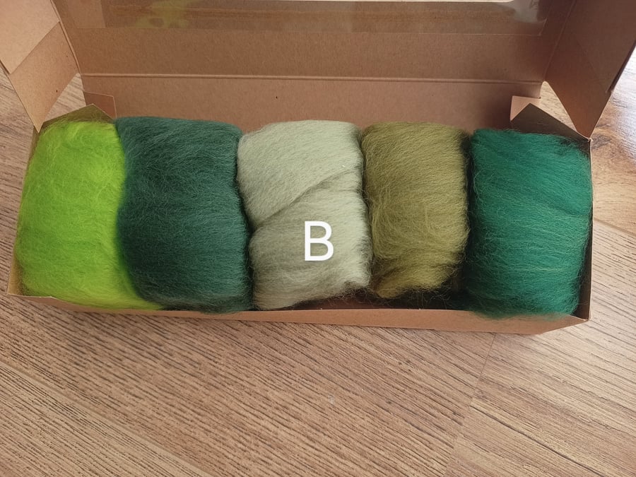 Dyed merino colour pack for spinning or felting 