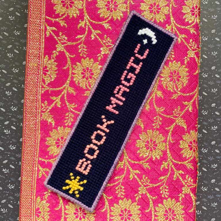 Handmade Needlepoint & Cross Stitch Bookmark, Book Magic, Book Lover Gift
