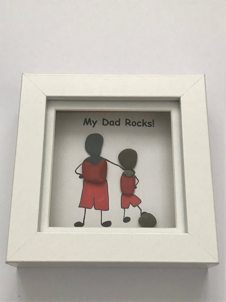 Father's Day Pebble Frame, Father's Day Football Crazy, Father's Day Gift, Pebbl