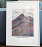 A3 Framed (choice of colours) Cat Bells Lake District Art Print - Image 4