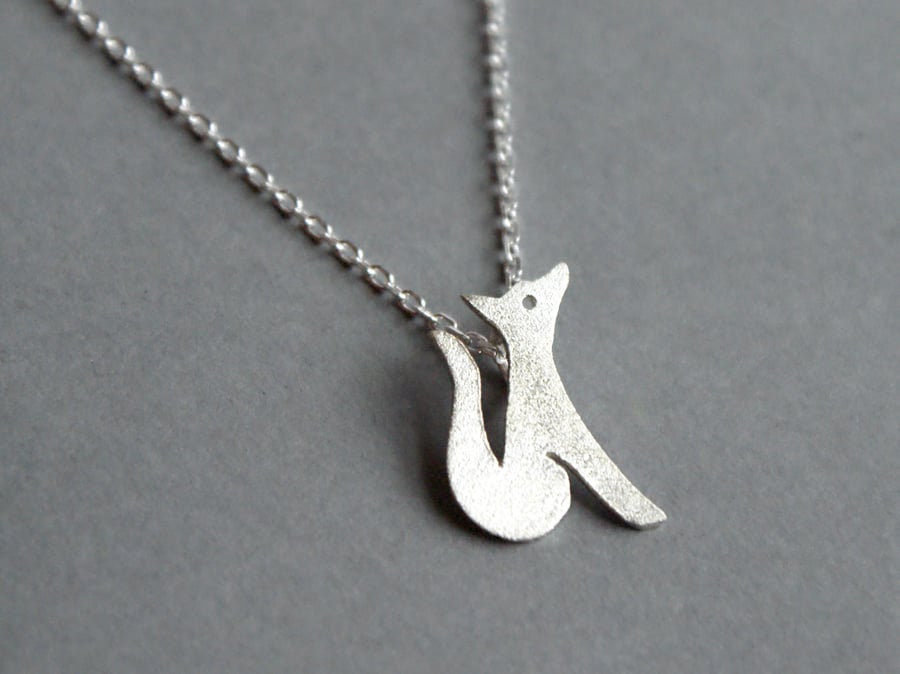 Edge of the woods tiny fox necklace