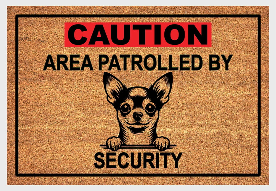 Chihuahua Security Door Mat No.4 - Chihuahua Welcome Mat - 3 Sizes