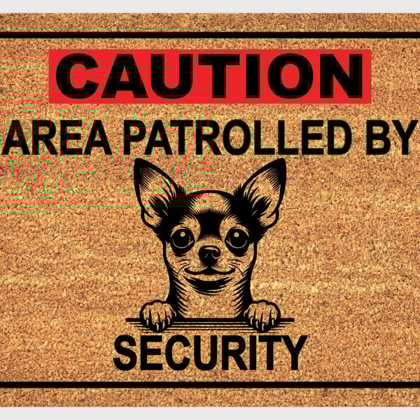 Chihuahua Security Door Mat No.4 - Chihuahua Welcome Mat - 3 Sizes