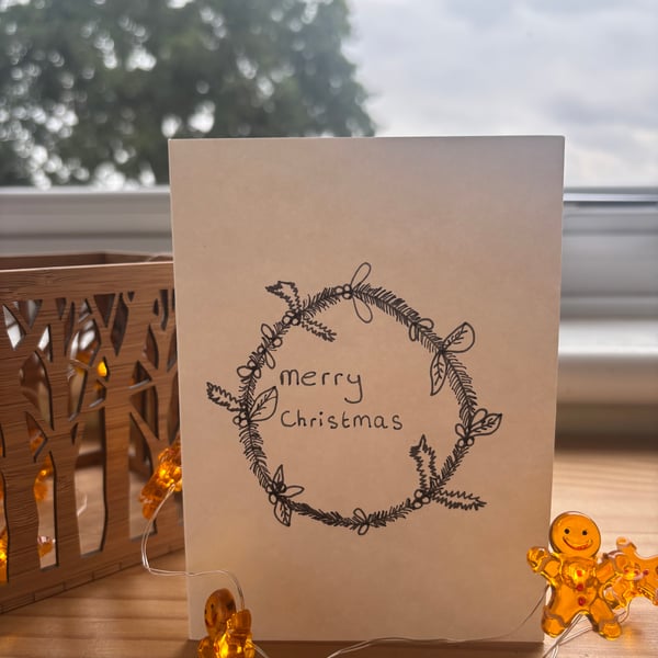 Christmas wreath card
