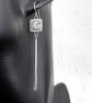 Silver long dangly mismatched earrings with star and moon - Image 6