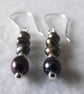 Freshwater Peacock Pearls and Sterling Silver Earrings  - Image 6
