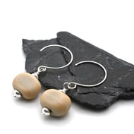 stone lampwork glass earrings