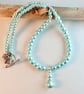 Pale Aqua Glass Pearl Necklace - Handmade In Devon - Image 6